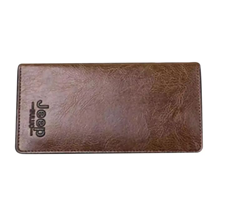 Jeep Chocolate High quality High Capacity Artificial Leather Long Wallet for Man