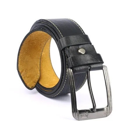 Black Leather Formal Belt For Men