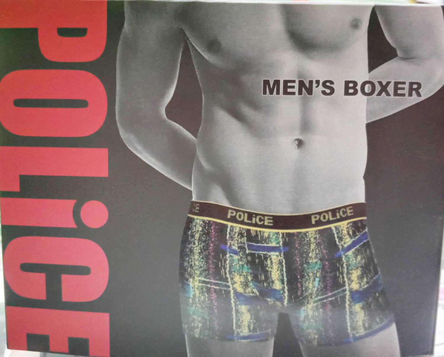Pack Of 1 pic Premium Police Cotton Boxer Underwear for Men - Under Wear
