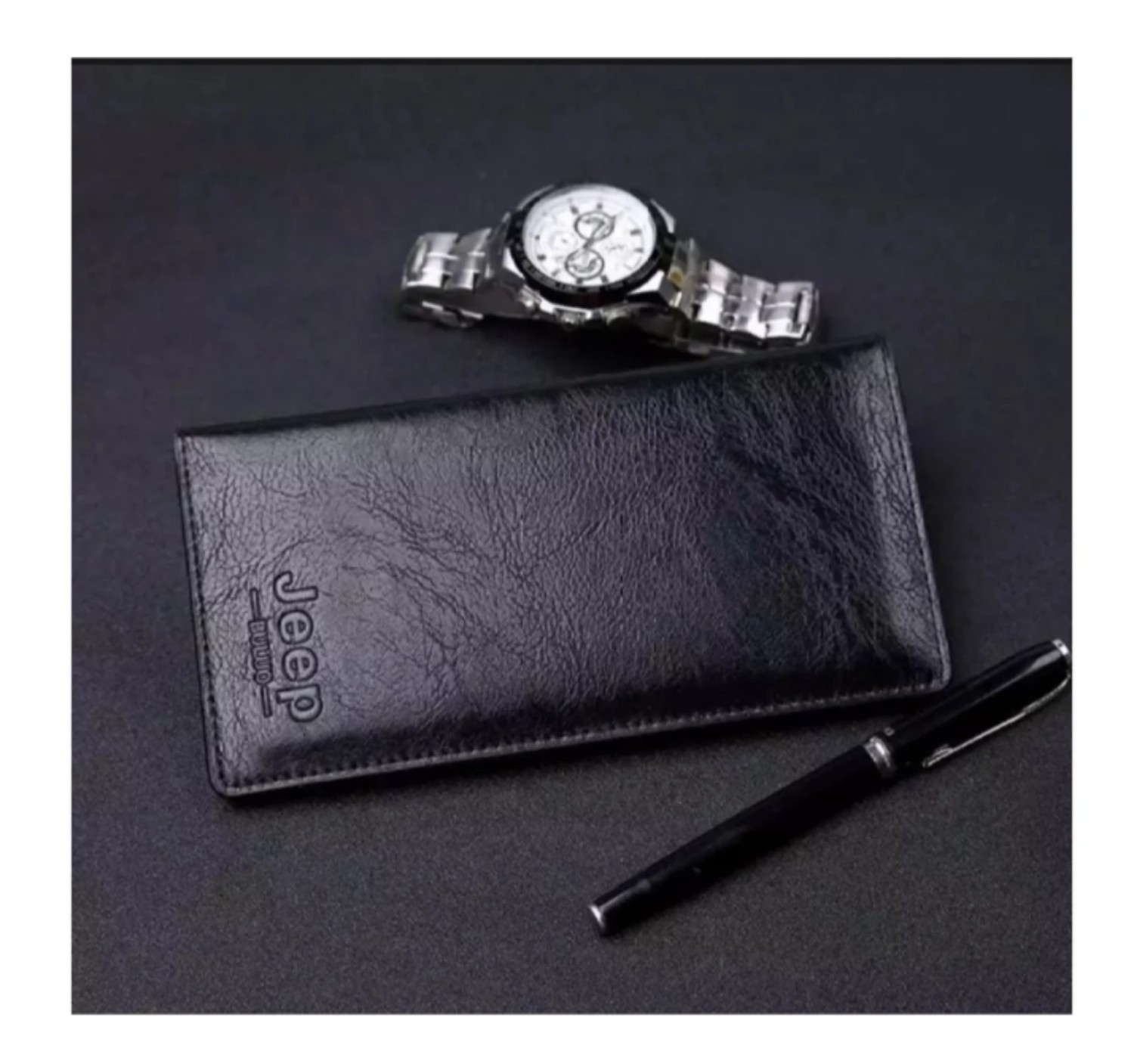 Jeep Chocolate High quality High Capacity Artificial Leather Long Wallet for Man