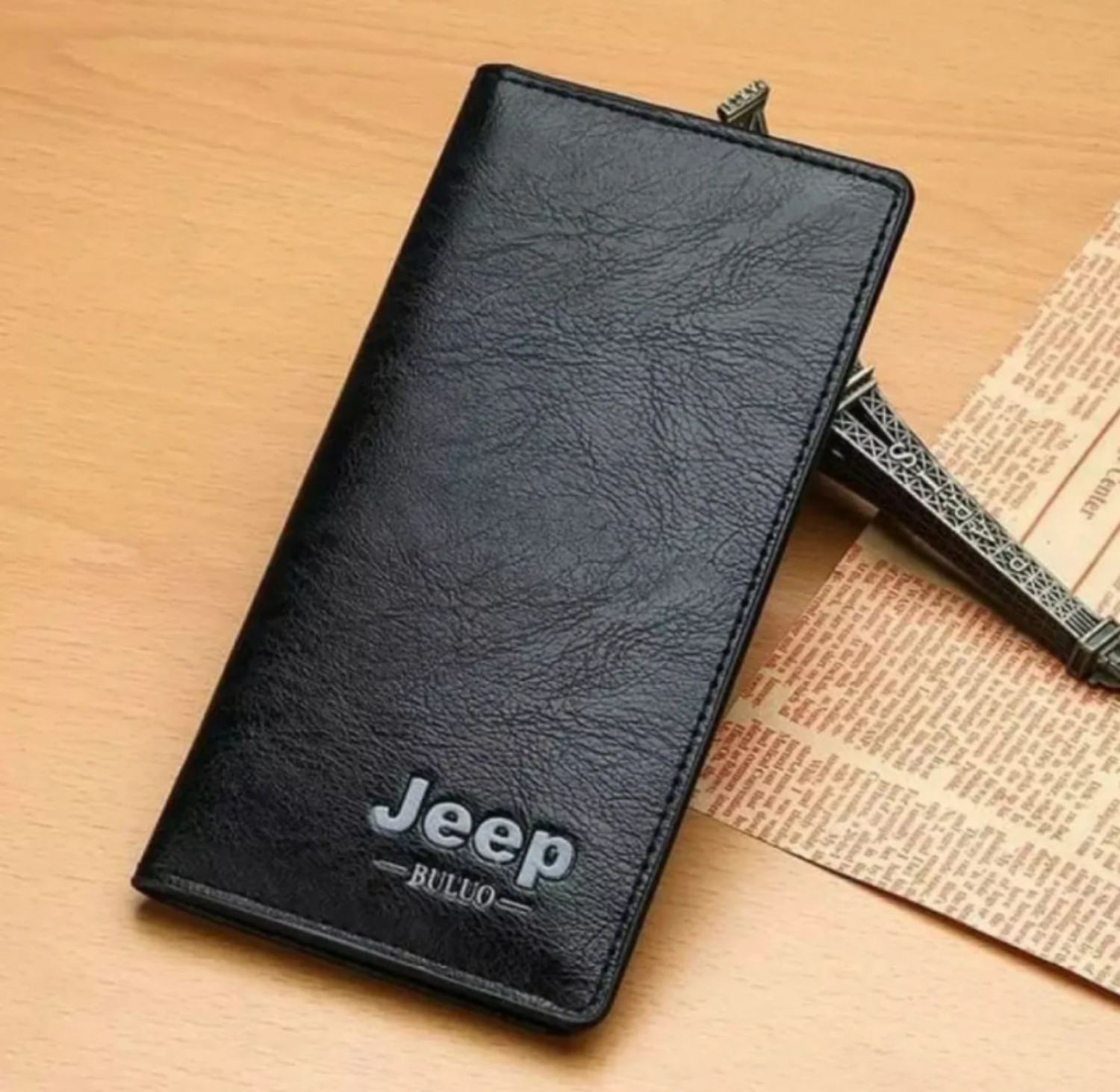 Jeep Chocolate High quality High Capacity Artificial Leather Long Wallet for Man